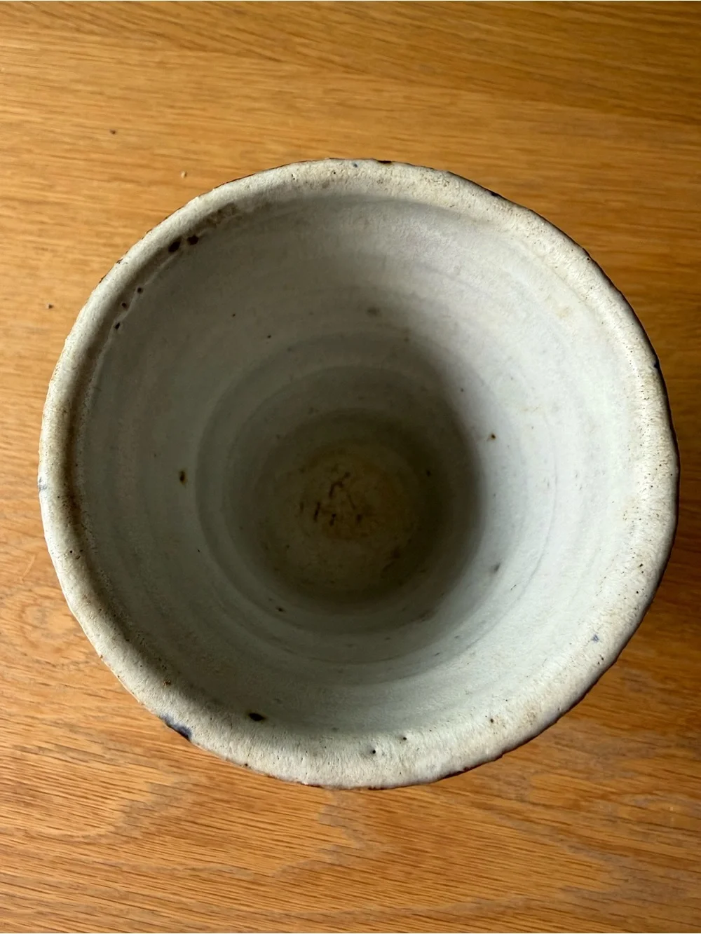 Midcentury MCM Pottery Vase 1964 60s 5 1/2” Tall Goblet Style Gray Violet Signed